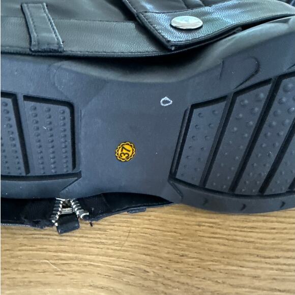 LaShoes - Go Go Slip on Wedge Knee High Heel Boot in Black and Silver - Picture 5 of 5